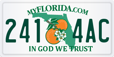 FL license plate 2414AC