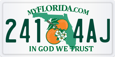 FL license plate 2414AJ