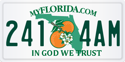 FL license plate 2414AM