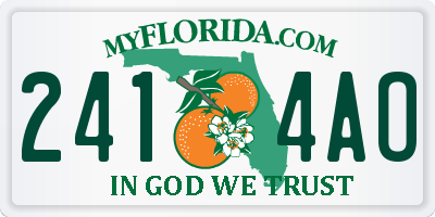 FL license plate 2414AO