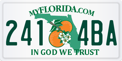 FL license plate 2414BA