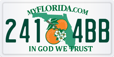 FL license plate 2414BB