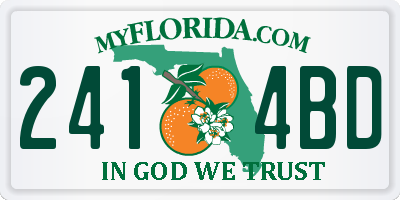 FL license plate 2414BD