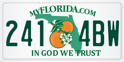 FL license plate 2414BW