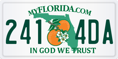 FL license plate 2414DA