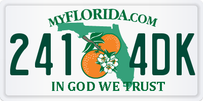 FL license plate 2414DK