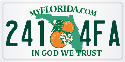 FL license plate 2414FA