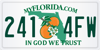 FL license plate 2414FW
