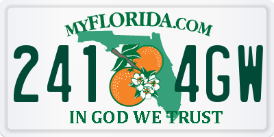 FL license plate 2414GW