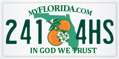 FL license plate 2414HS