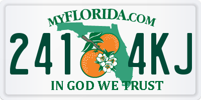 FL license plate 2414KJ