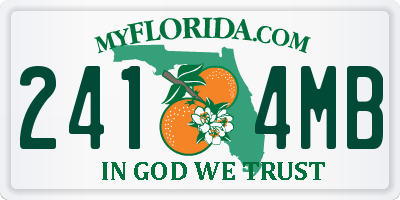FL license plate 2414MB