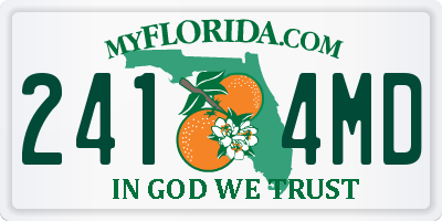 FL license plate 2414MD