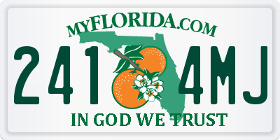 FL license plate 2414MJ