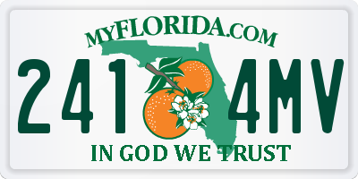 FL license plate 2414MV