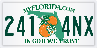 FL license plate 2414NX
