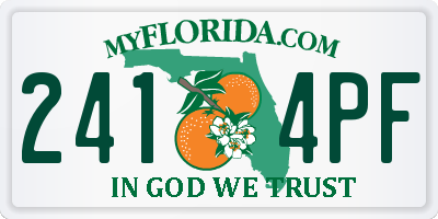 FL license plate 2414PF