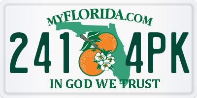 FL license plate 2414PK