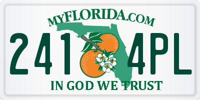 FL license plate 2414PL