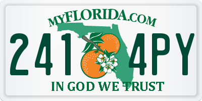 FL license plate 2414PY