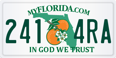 FL license plate 2414RA