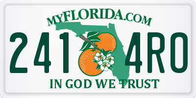 FL license plate 2414RO