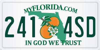FL license plate 2414SD