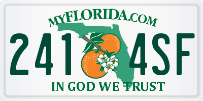 FL license plate 2414SF