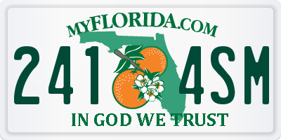 FL license plate 2414SM
