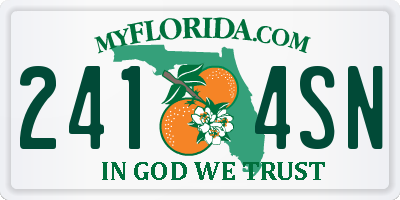 FL license plate 2414SN
