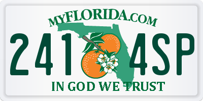 FL license plate 2414SP