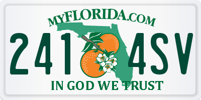 FL license plate 2414SV