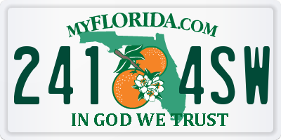 FL license plate 2414SW