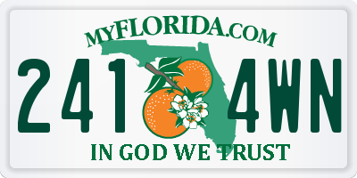 FL license plate 2414WN