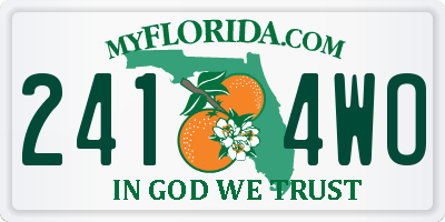 FL license plate 2414WO