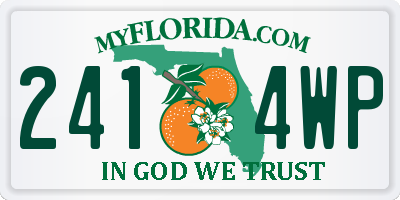 FL license plate 2414WP
