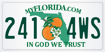 FL license plate 2414WS