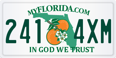 FL license plate 2414XM