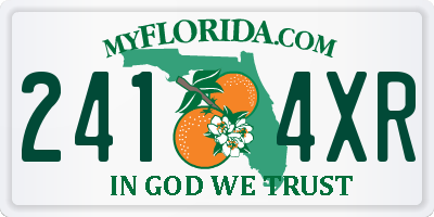 FL license plate 2414XR