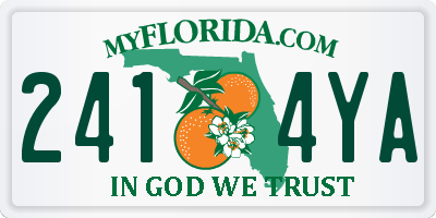 FL license plate 2414YA