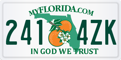 FL license plate 2414ZK
