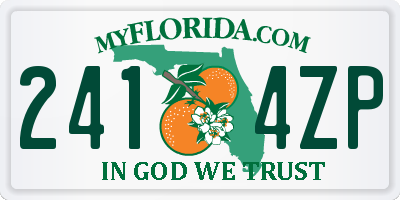 FL license plate 2414ZP