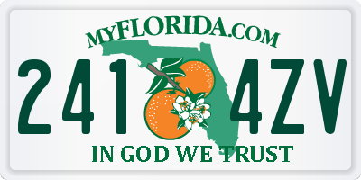 FL license plate 2414ZV
