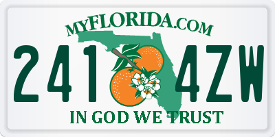 FL license plate 2414ZW