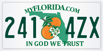FL license plate 2414ZX