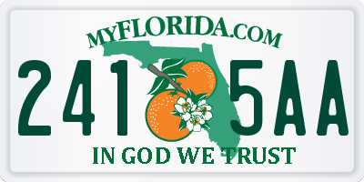 FL license plate 2415AA