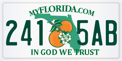 FL license plate 2415AB