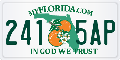 FL license plate 2415AP