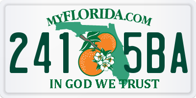 FL license plate 2415BA