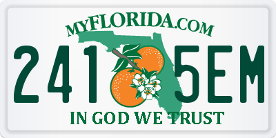 FL license plate 2415EM